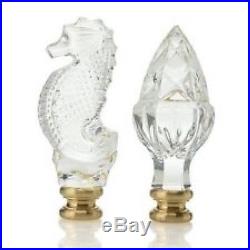 4 Waterford Crystal Lamp Finials Set Of 2 Acorn And 2 Seahorse Nib