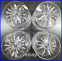 4 Waterford Crystal Lismore Brandy Glasses Set Clear Cut Etch Cognac Snifter Lot