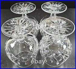 4 Waterford Crystal Lismore Brandy Glasses Set Clear Cut Etch Cognac Snifter Lot