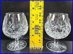 4 Waterford Crystal Lismore Brandy Glasses Set Clear Cut Etch Cognac Snifter Lot