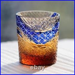 4PCS Crystal Whiskey Sets Tumbler Edo Kiriko Handmade Craft Glasses 9oz/250ml