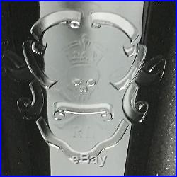 4pc Ralph Lauren Ayers Skull Crossbone Black Highball DOF Glass Set Crystal NEW