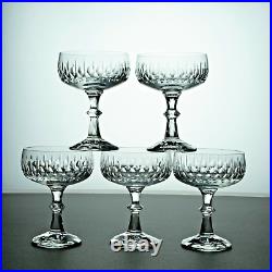 5 Elegant Lead Crystal Champagne Glasses Germany Zwiesel Celebrate