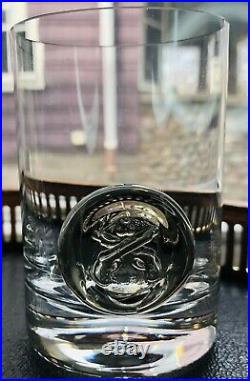 5 Rosenthal Crystal Pirate Barware Smoke Applied Glass Skull Cocktail Rare