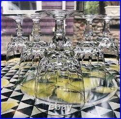 6 Franconia Regent Water Goblet Crystal Vertical Cut 5 7/8 Retired Glass