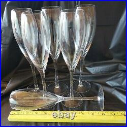 6 Lenox Crystal Hand Blown Timeless Fluted Champagne Glass Clear 10 Tall