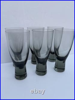 6 MCM Holmegaard Denmark Canada Smoke Water Goblets Per Lutken Cocktail Glasses