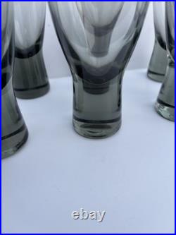 6 MCM Holmegaard Denmark Canada Smoke Water Goblets Per Lutken Cocktail Glasses