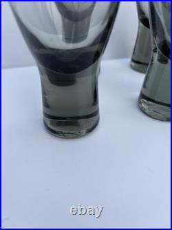 6 MCM Holmegaard Denmark Canada Smoke Water Goblets Per Lutken Cocktail Glasses