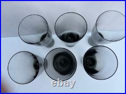 6 MCM Holmegaard Denmark Canada Smoke Water Goblets Per Lutken Cocktail Glasses