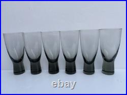 6 MCM Holmegaard Denmark Canada Smoke Water Goblets Per Lutken Cocktail Glasses