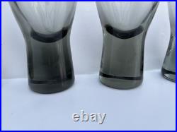 6 MCM Holmegaard Denmark Canada Smoke Water Goblets Per Lutken Cocktail Glasses