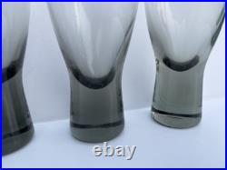 6 MCM Holmegaard Denmark Canada Smoke Water Goblets Per Lutken Cocktail Glasses