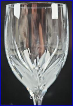 (6) Mikasa Flame D'Amore Water Goblets Set Crystal Clear Cut Etched Stemware Lot