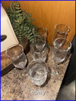 (6) Vintage Mikasa Ardmore Crystal Champagne Flutes, 1982-1993 Now Discontinued