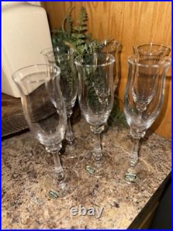 (6) Vintage Mikasa Ardmore Crystal Champagne Flutes, 1982-1993 Now Discontinued