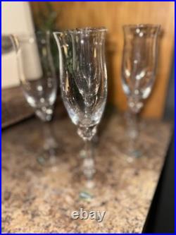 (6) Vintage Mikasa Ardmore Crystal Champagne Flutes, 1982-1993 Now Discontinued