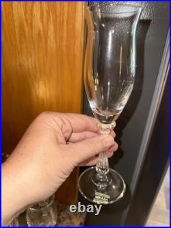 (6) Vintage Mikasa Ardmore Crystal Champagne Flutes, 1982-1993 Now Discontinued
