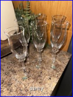 (6) Vintage Mikasa Ardmore Crystal Champagne Flutes, 1982-1993 Now Discontinued