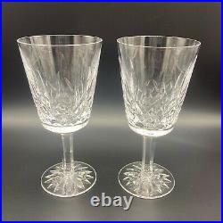 6 Vtg Waterford Crystal Lismore 6-7/8 Water Goblet 8oz Glass Set Gothic Mark