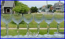 6 Waterford Crystal Ireland Colleen 7 1/2 Hock Wine Goblets Original Box Set #1