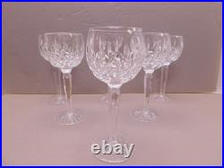 6 Waterford Lismore Wine Glasses Hocks 7 3/8 Tall Cut Crystal #2