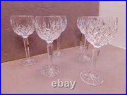 6 Waterford Lismore Wine Glasses Hocks 7 3/8 Tall Cut Crystal #2