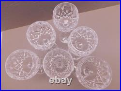 6 Waterford Lismore Wine Glasses Hocks 7 3/8 Tall Cut Crystal #2