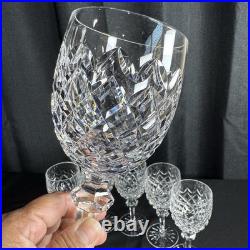 6 Waterford Powerscourt Crystal Goblets Vintage Wine Water Glasses Stemware Set