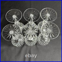 6 Waterford Powerscourt Crystal Goblets Vintage Wine Water Glasses Stemware Set