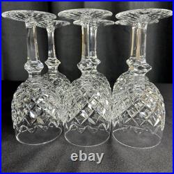 6 Waterford Powerscourt Crystal Goblets Vintage Wine Water Glasses Stemware Set