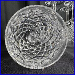 6 Waterford Powerscourt Crystal Goblets Vintage Wine Water Glasses Stemware Set