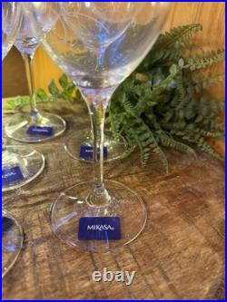 (7) Mikasa LOVE STORY PLATINUM Stemmed Etched Wine Glasses 11.75 oz Slovakia
