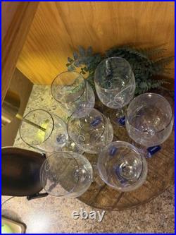 (7) Mikasa LOVE STORY PLATINUM Stemmed Etched Wine Glasses 11.75 oz Slovakia