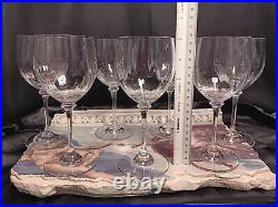 7 Mikasa STEPHANIE Optic Ripple Quality Crystal Wine Glasses SET