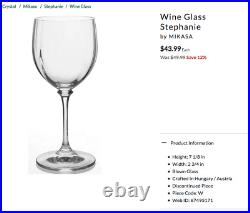 7 Mikasa STEPHANIE Optic Ripple Quality Crystal Wine Glasses SET