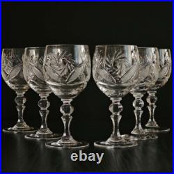 8.5 oz Set of 6 Handmade Vintage Crystal Wine Glasses on a Stem 8.5 oz Set of 6 Handmade Vintage Crystal Wine Glasses on a Stem