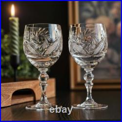 8.5 oz Set of 6 Handmade Vintage Crystal Wine Glasses on a Stem 8.5 oz Set of 6 Handmade Vintage Crystal Wine Glasses on a Stem