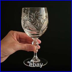 8.5 oz Set of 6 Handmade Vintage Crystal Wine Glasses on a Stem 8.5 oz Set of 6 Handmade Vintage Crystal Wine Glasses on a Stem