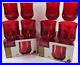 (8) Cristal D’Arques Longchamp Ruby Double Old Fashioned Set Crystal France Lot