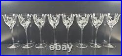 8 Mikasa Charisma Wine Glasses Set Vintage Frosted Floral Cut Retro Stemware Lot