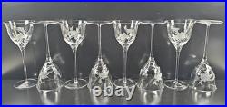8 Mikasa Charisma Wine Glasses Set Vintage Frosted Floral Cut Retro Stemware Lot