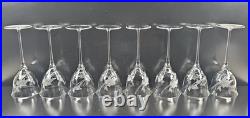 8 Mikasa Charisma Wine Glasses Set Vintage Frosted Floral Cut Retro Stemware Lot