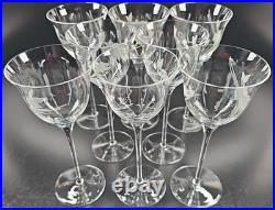 8 Mikasa Charisma Wine Glasses Set Vintage Frosted Floral Cut Retro Stemware Lot