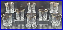8 Mikasa Jamestown Gold Double Old Fashioned Set Elegant Clear Optic Tumbler Lot