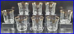 8 Mikasa Jamestown Gold Double Old Fashioned Set Elegant Clear Optic Tumbler Lot