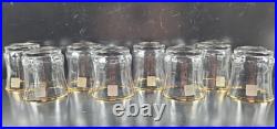 8 Mikasa Jamestown Gold Double Old Fashioned Set Elegant Clear Optic Tumbler Lot