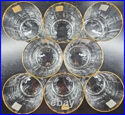 8 Mikasa Jamestown Gold Double Old Fashioned Set Elegant Clear Optic Tumbler Lot