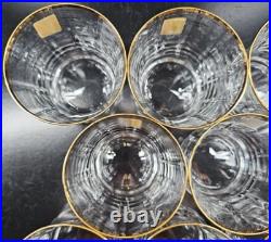 8 Mikasa Jamestown Gold Double Old Fashioned Set Elegant Clear Optic Tumbler Lot
