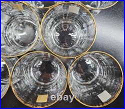 8 Mikasa Jamestown Gold Double Old Fashioned Set Elegant Clear Optic Tumbler Lot